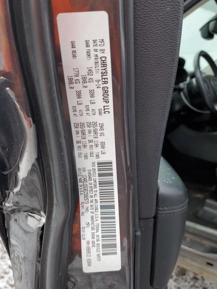 2014 Dodge Durango VIN 1C4RDJDG3EC592573 Copart auction photo, all over damage thumbnail 15