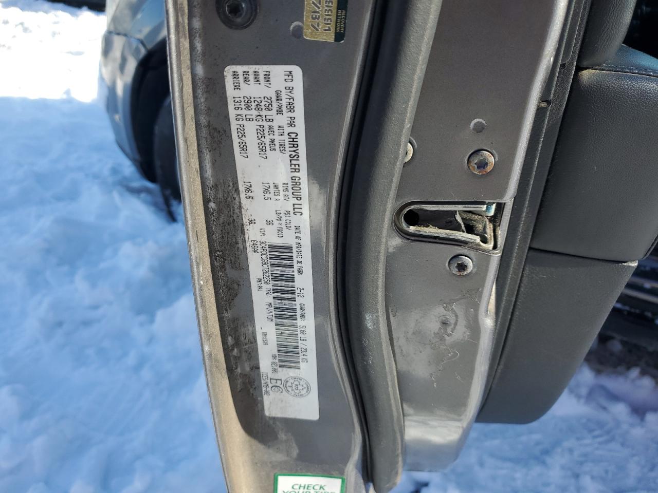 2012 Dodge Journey VIN 3C4PDCCG9CT262250 Copart auction photo, side damage thumbnail 13
