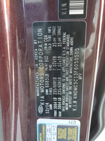 2015 KIA Sedona VIN KNDMC5C13F6050505 Copart auction photo, front end / minor dent/scratches damage thumbnail 13
