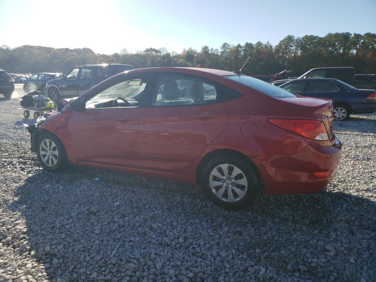 2015 Hyundai Accent VIN KMHCT4AE1FU863036 Copart auction photo, front end / undercarriage damage thumbnail 2