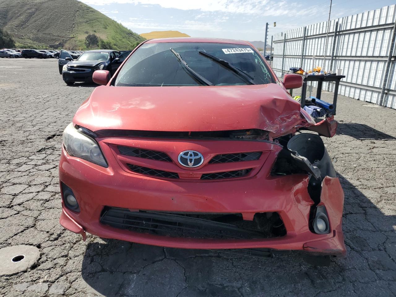 2012 Toyota Corolla VIN 5YFBU4EE7CP015534 Copart auction photo, front end / side damage thumbnail 5
