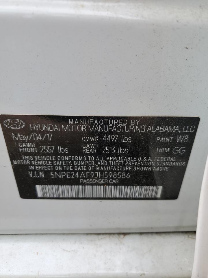 2018 Hyundai Sonata VIN 5NPE24AF9JH598586 Copart auction photo, all over damage thumbnail 13