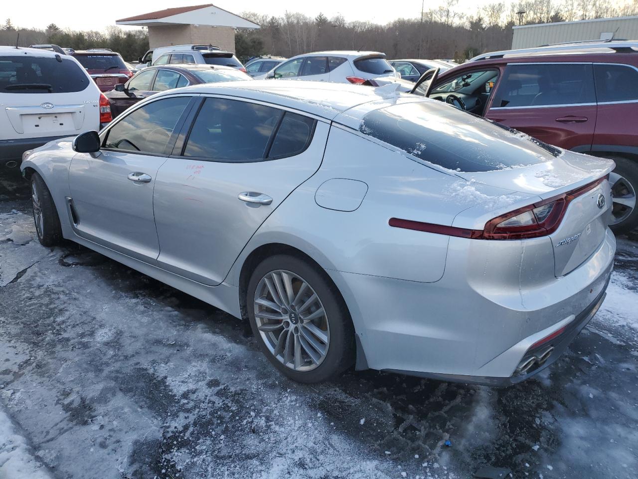 2018 KIA Stinger VIN KNAE15LA1J6020242 Copart auction photo, front end / minor dent/scratches damage thumbnail 2