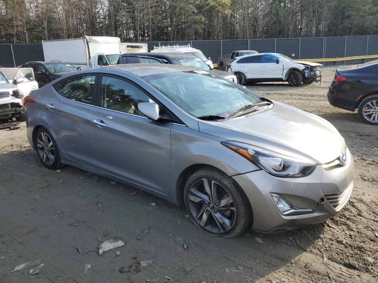 2015 Hyundai Elantra VIN KMHDH4AE0FU321402 Copart auction photo, vandalism / front end damage thumbnail 4