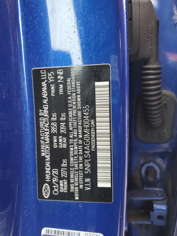 2021 Hyundai Elantra VIN 5NPLS4AG0MH004455 Copart auction photo, side / minor dent/scratches damage thumbnail 12