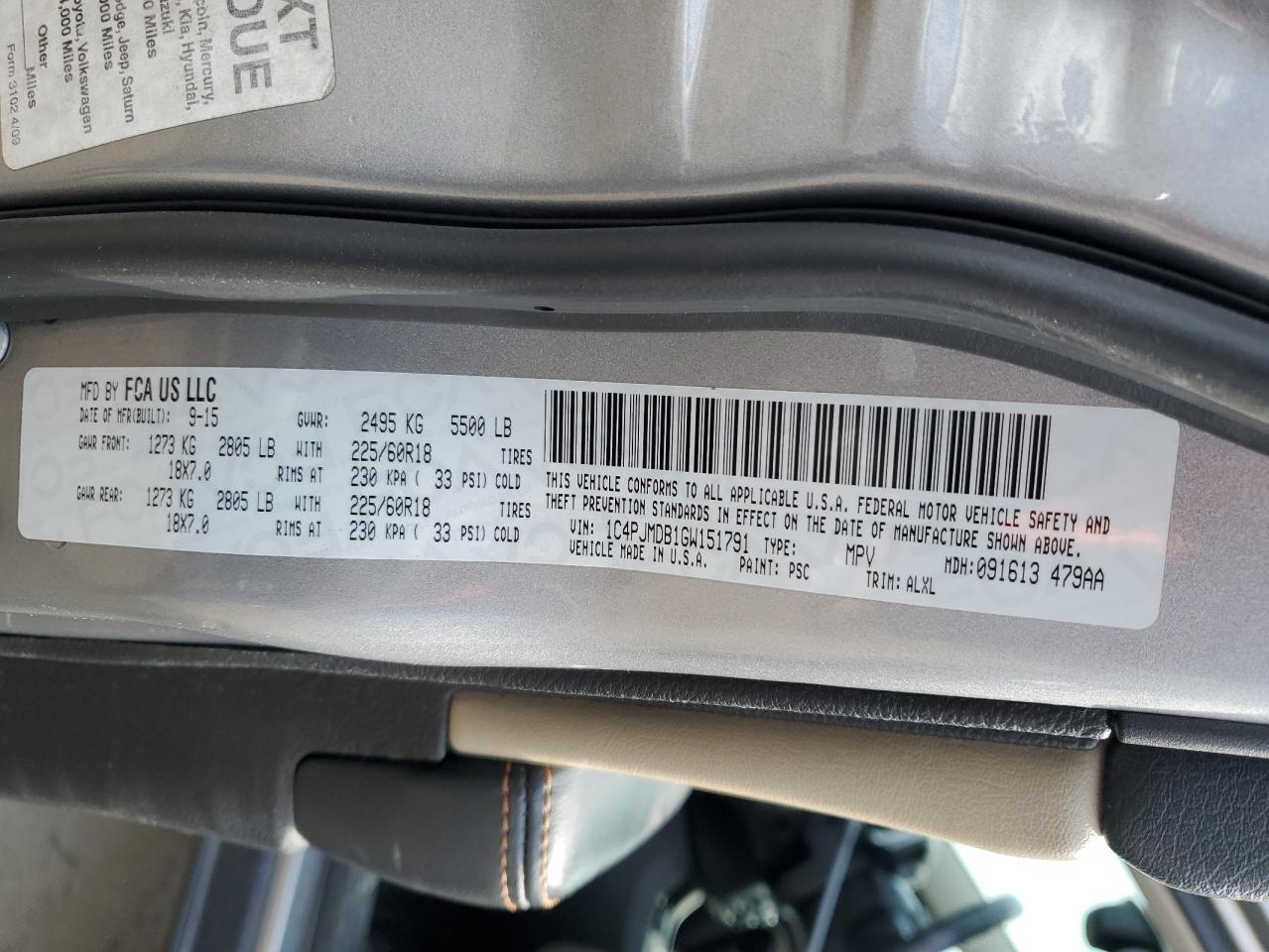 2016 Jeep Grand Cherokee VIN 1C4PJMDB1GW151791 Copart auction photo, minor dent/scratches damage thumbnail 13