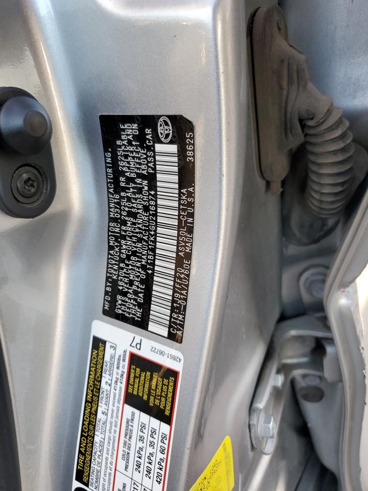 2016 Toyota Camry VIN 4T1BF1FK4GU216874 Copart auction photo, rear end / side damage thumbnail 12