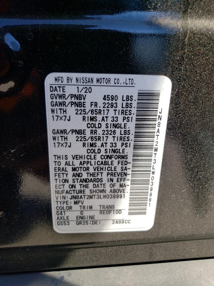 2020 Nissan Rogue VIN JN8AT2MT3LW039991 Copart auction photo, all over damage thumbnail 15