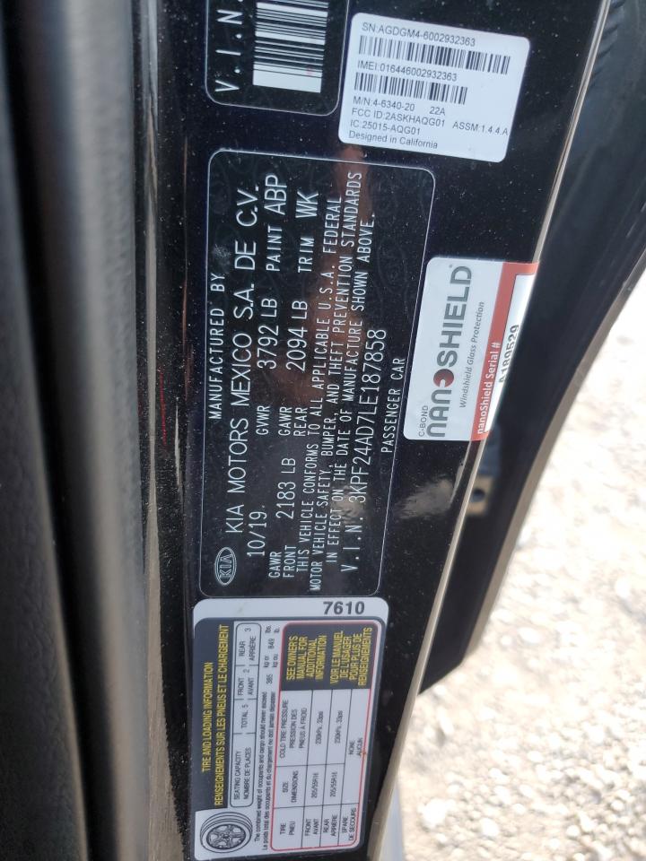 2020 KIA Forte VIN 3KPF24AD7LE187858 Copart auction photo, side damage thumbnail 12