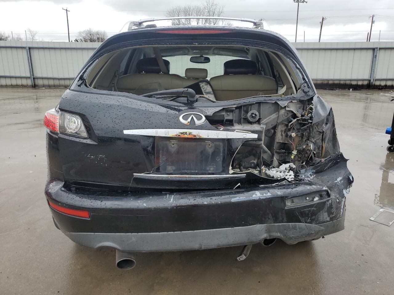2005 Infiniti FX VIN JNRAS08U85X105518 Copart auction photo, rear end damage thumbnail 6