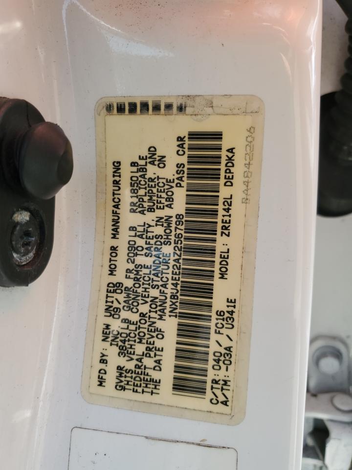 2010 Toyota Corolla VIN 1NXBU4EE2AZ256798 Copart auction photo, front end / side damage thumbnail 14