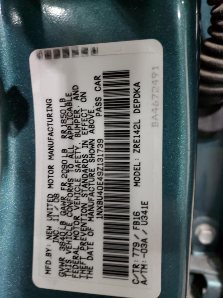 2009 Toyota Corolla VIN 1NXBU40E49Z131739 Copart auction photo, front end damage thumbnail 12