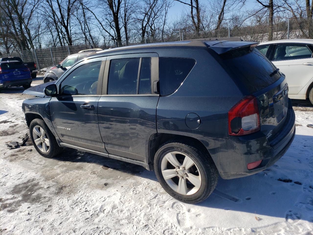 2014 Jeep Compass VIN 1C4NJCEB1ED857412 Copart auction photo, front end / all over damage thumbnail 2