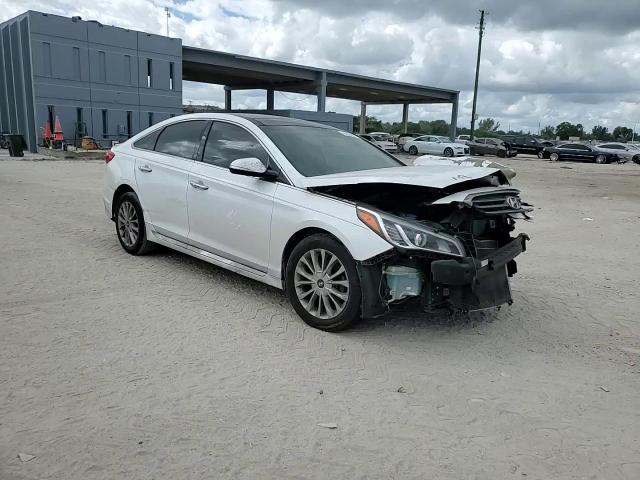 2015 Hyundai Sonata VIN 5NPE34AFXFH036412 Copart auction photo, front end / side damage thumbnail 11