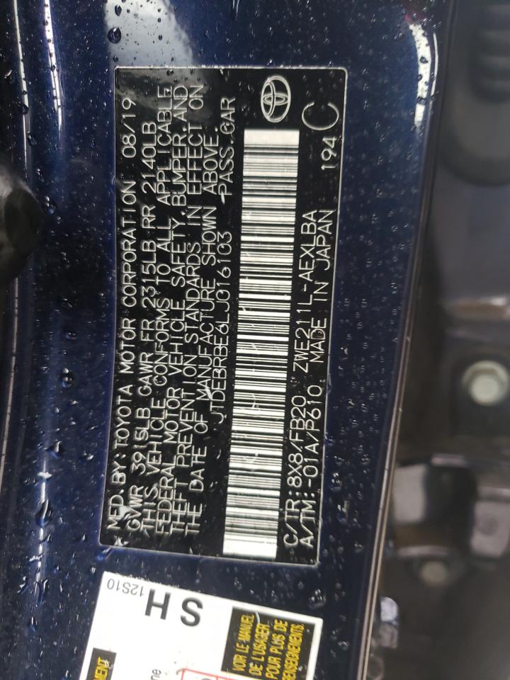 2020 Toyota Corolla VIN JTDEBRBE6LJ016103 Copart auction photo, all over damage thumbnail 14