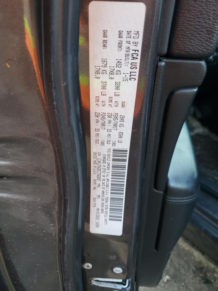 2015 Jeep Grand Cherokee VIN 1C4RJFAG9FC762057 Copart auction photo, front end / minor dent/scratches damage thumbnail 15