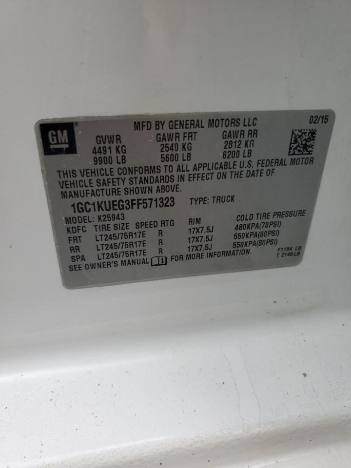 2015 Chevrolet Silverado VIN 1GC1KUEG3FF571323 Copart auction photo, normal wear damage thumbnail 12