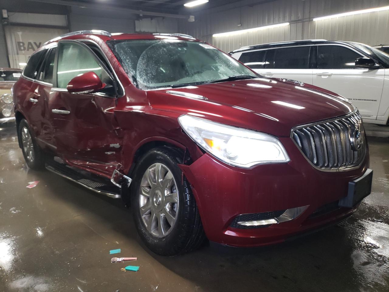 2017 Buick Enclave VIN 5GAKVBKD1HJ322577 Copart auction photo, side / front end damage thumbnail 4