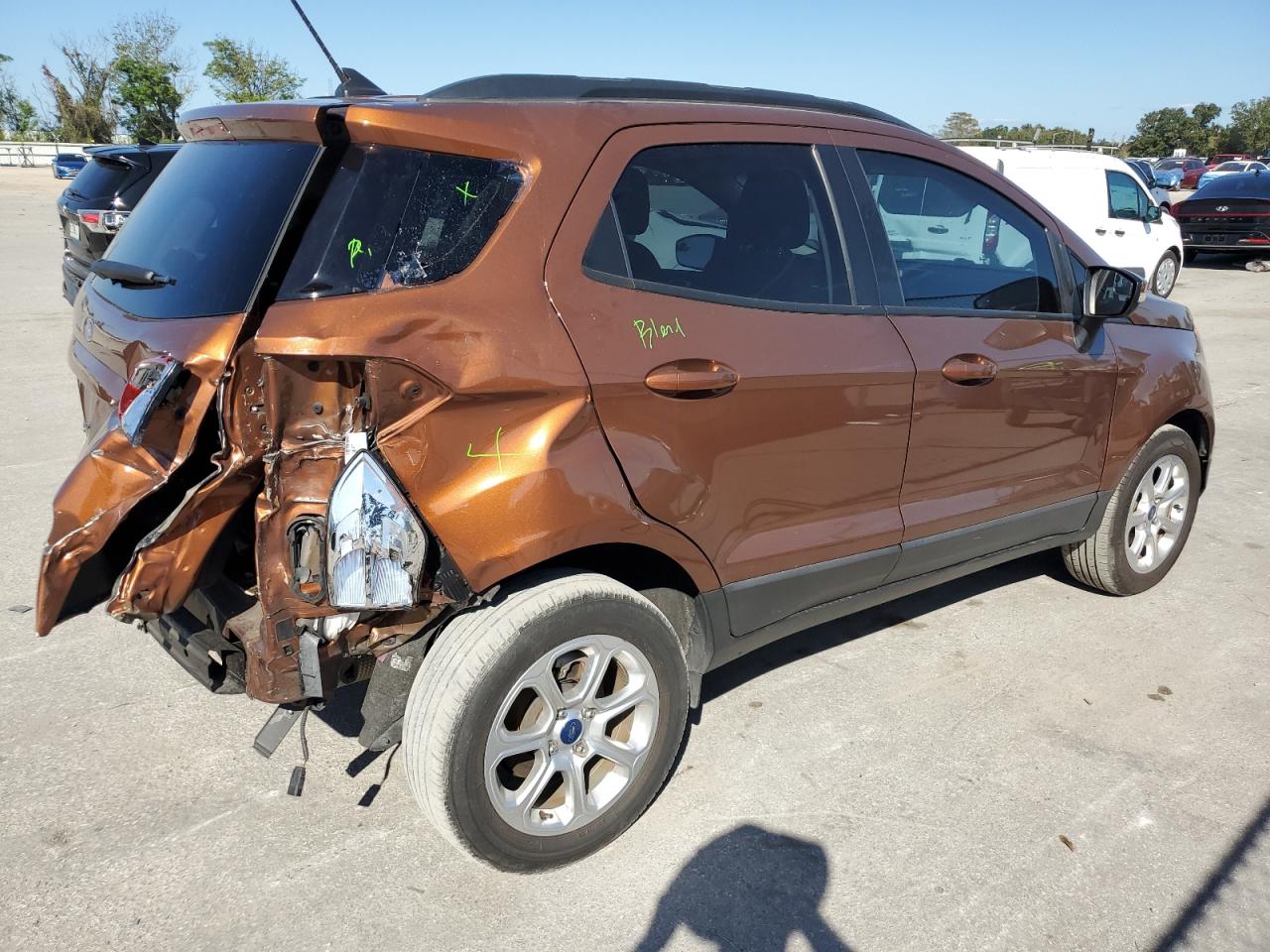 2018 Ford EcoSport VIN MAJ3P1TE4JC229891 Copart auction photo, rear end / minor dent/scratches damage thumbnail 3