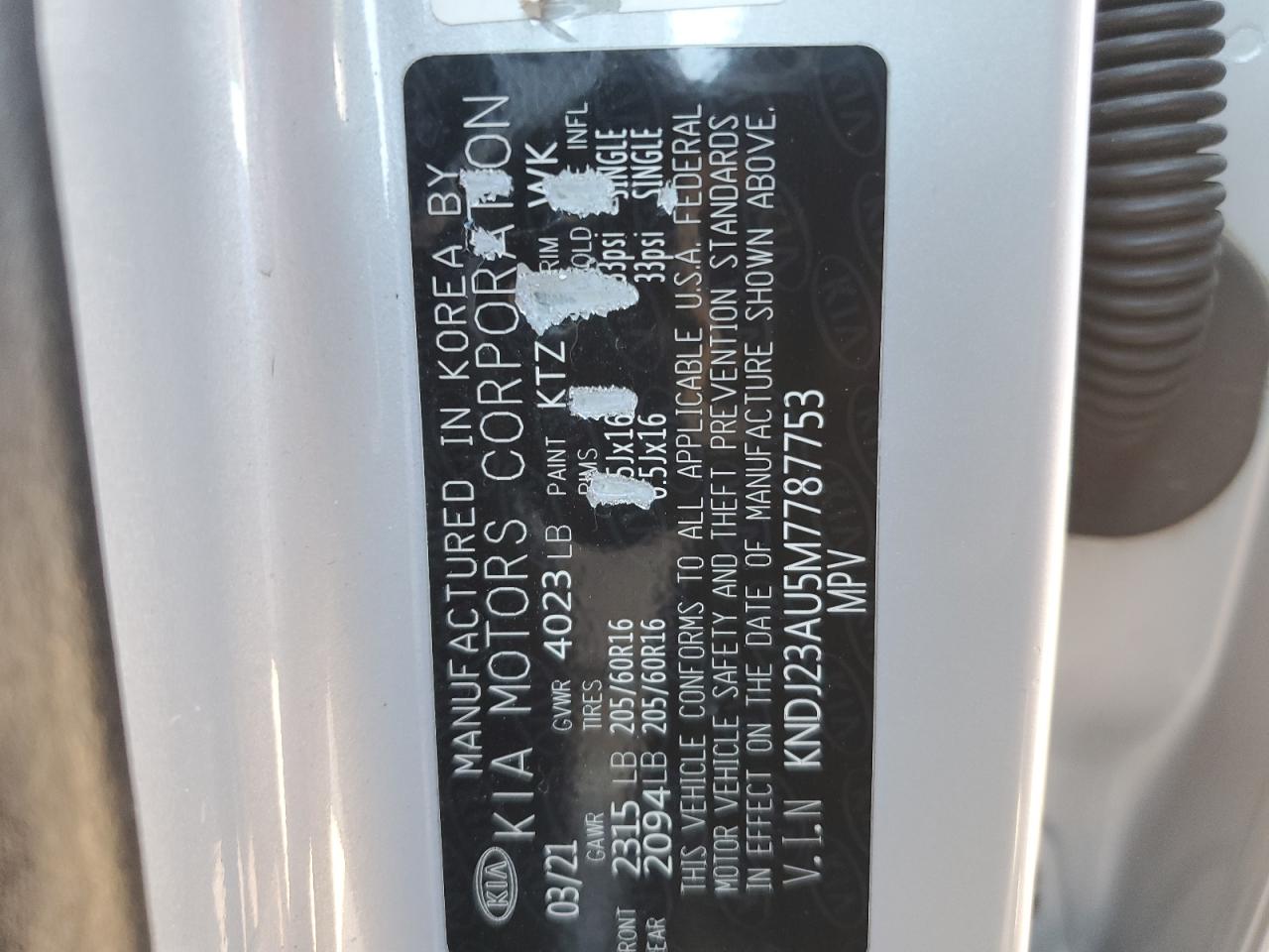 2021 KIA Soul VIN KNDJ23AU5M7787753 Copart auction photo, front end damage thumbnail 12