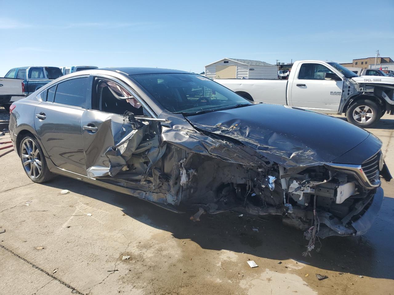 2017 Mazda 6 VIN JM1GL1W55H1145023 Copart auction photo, side / front end damage thumbnail 4