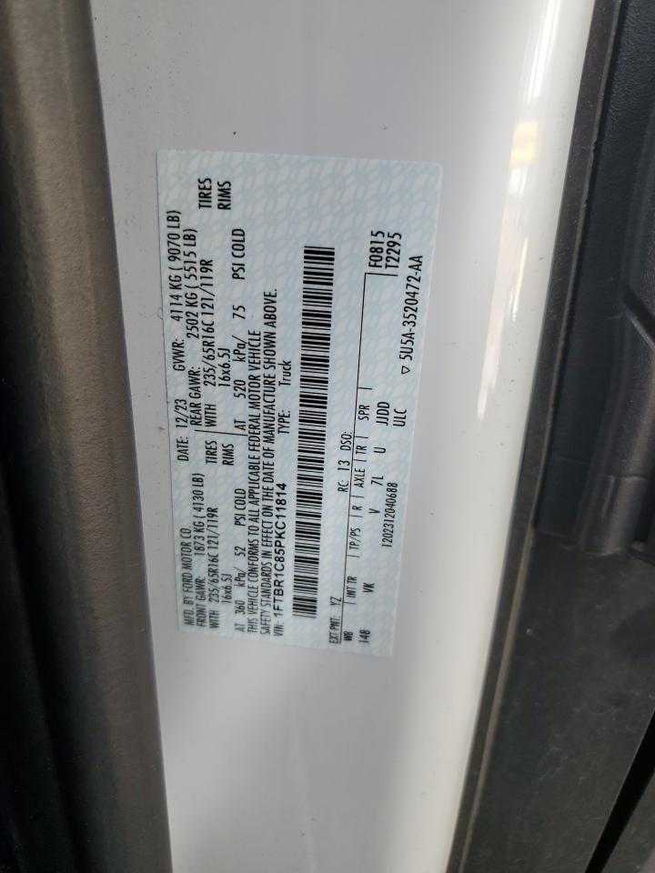 2023 Ford Transit VIN 1FTBR1C85PKC11814 Copart auction photo, rear end damage thumbnail 13