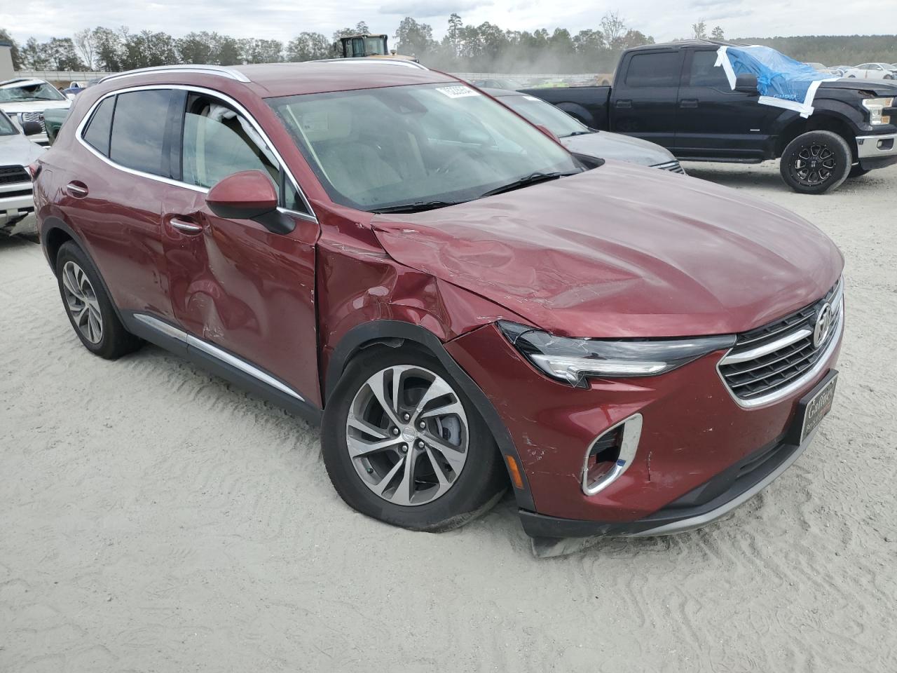 2021 Buick Envision VIN LRBFZNR42MD177830 Copart auction photo, front end / side damage thumbnail 4