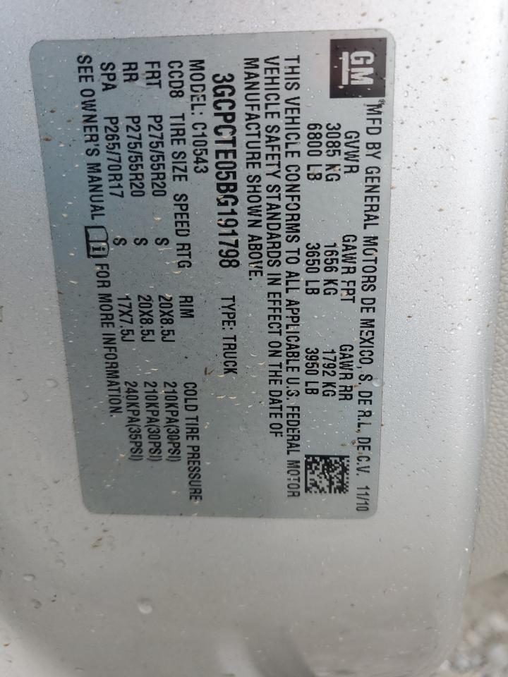 2011 Chevrolet Silverado VIN 3GCPCTE05BG191798 Copart auction photo, front end damage thumbnail 15