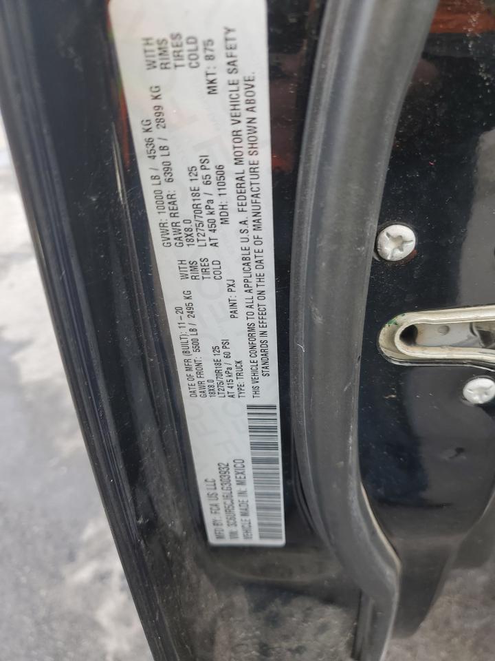 2020 RAM 2500 VIN 3C6UR5CJ6LG303932 Copart auction photo, front end / rear end damage thumbnail 14