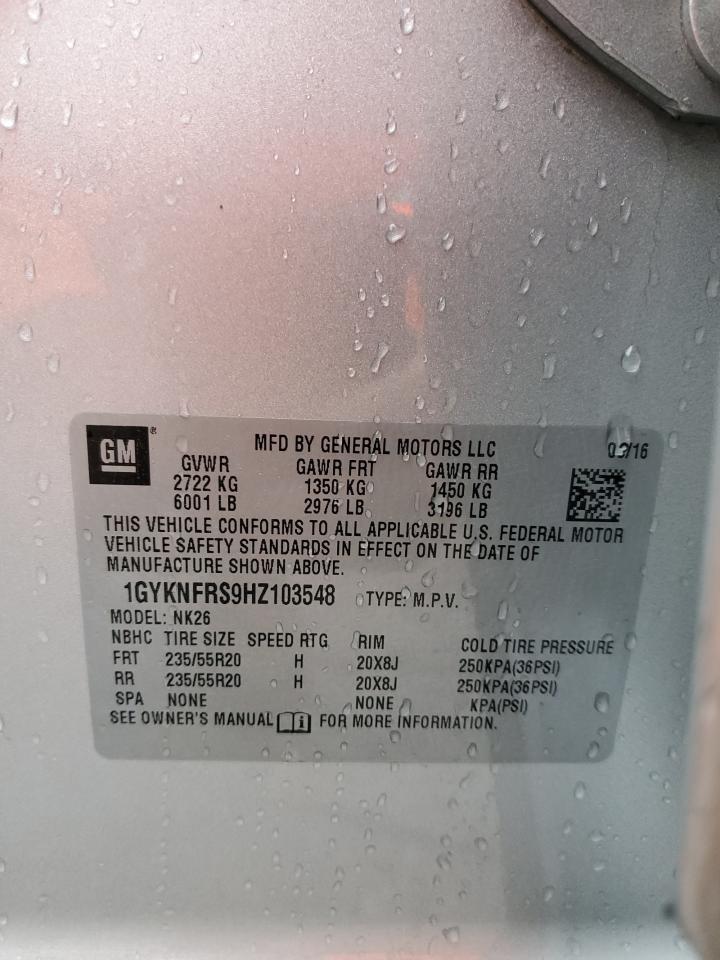 2017 Cadillac XT5 VIN 1GYKNFRS9HZ103548 Copart auction photo, front end damage thumbnail 15
