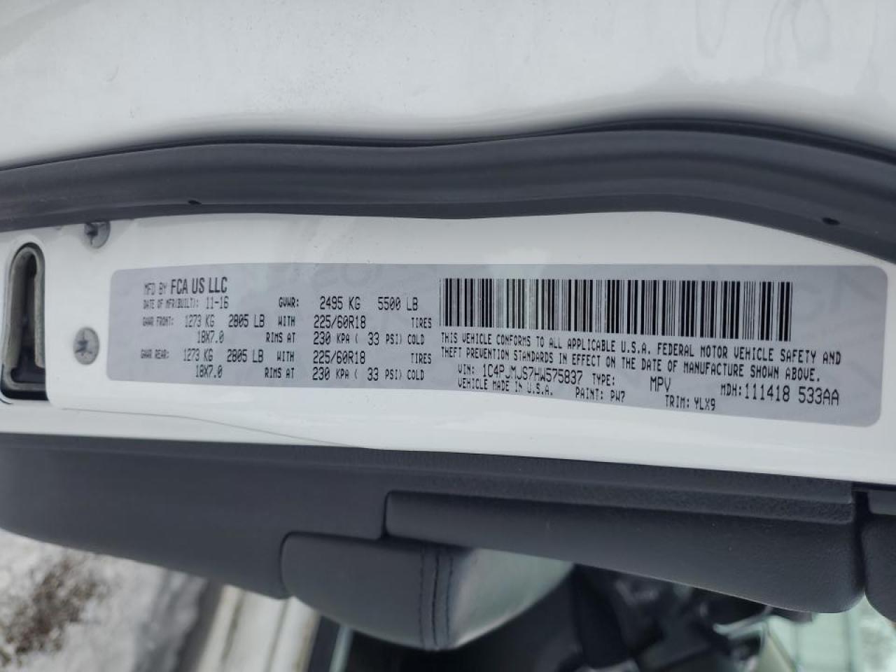 2017 Jeep Cherokee VIN 1C4PJMJS7HW575837 Copart auction photo, front end / side damage thumbnail 13