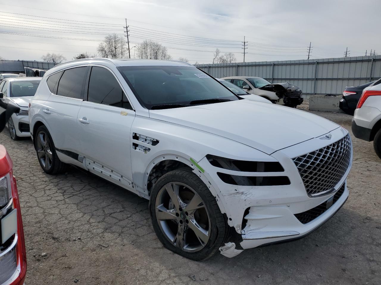 2021 Genesis Gv80 VIN KMUHCESC1MU075011 Copart auction photo, side damage thumbnail 4