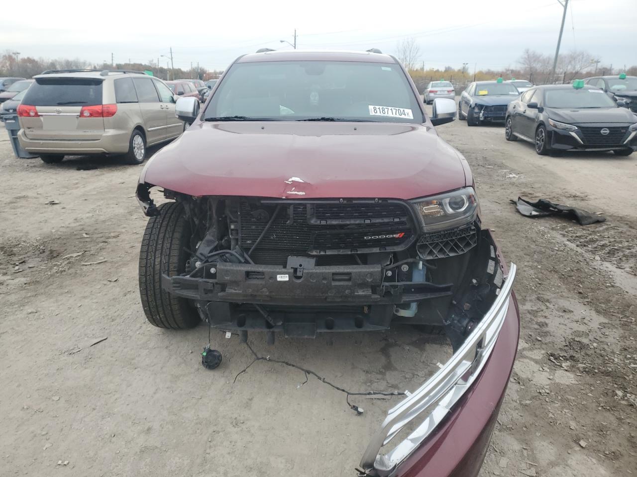 2018 Dodge Durango VIN 1C4RDJEG5JC452307 Copart auction photo, front end / mechanical damage thumbnail 5