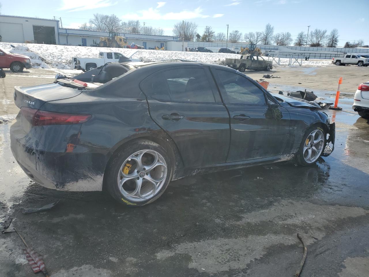2018 Alfa Romeo Giulia VIN ZARFAEEN6J7579700 Copart auction photo, all over damage thumbnail 3