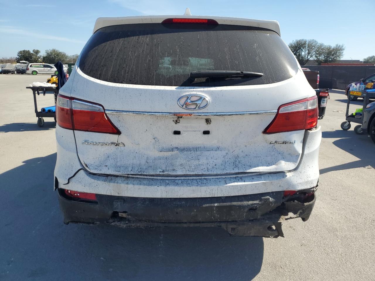 2015 Hyundai Santa Fe VIN KM8SN4HF6FU098636 Copart auction photo, front end / rear end damage thumbnail 6