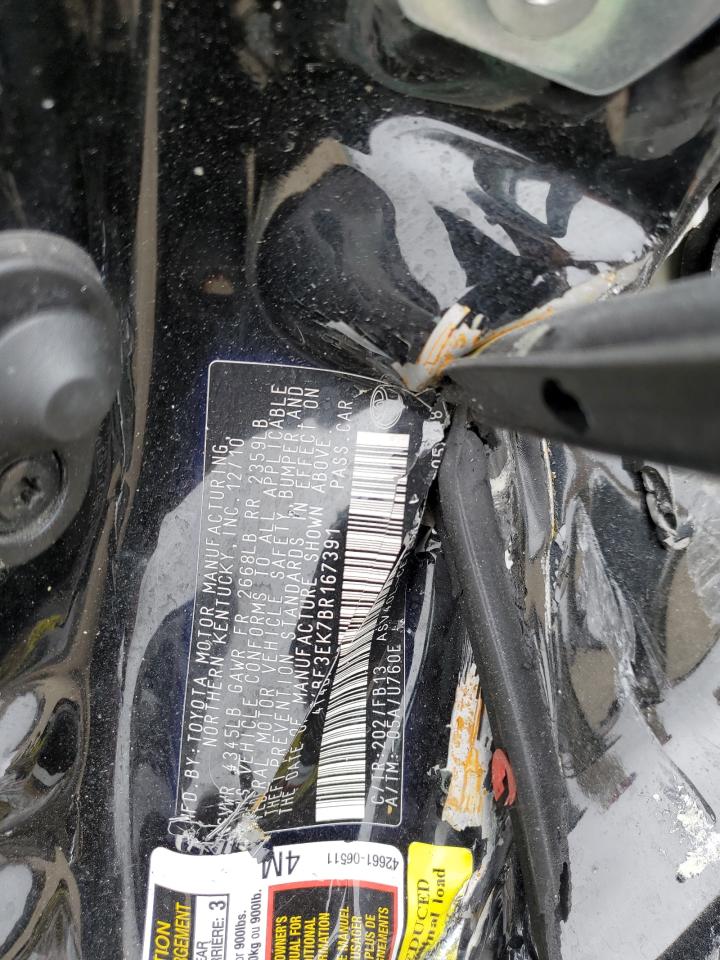 2011 Toyota Camry VIN 4T4BF3EK7BR167391 Copart auction photo, all over / mechanical damage thumbnail 13