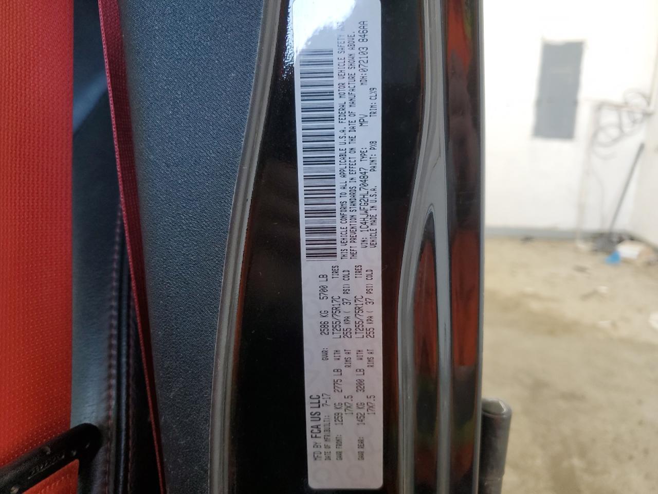 2017 Jeep Wrangler VIN 1C4HJWFG2HL704847 Copart auction photo, side / undercarriage damage thumbnail 13
