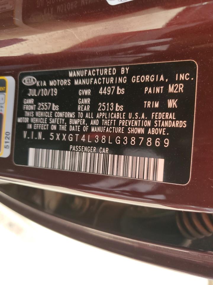 2020 KIA Optima VIN 5XXGT4L38LG387869 Copart auction photo, mechanical / front end damage thumbnail 12