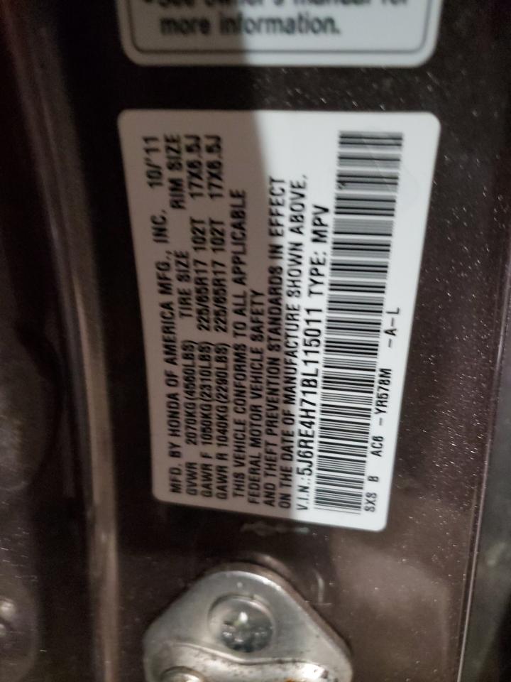 2011 Honda CR-V VIN 5J6RE4H71BL115011 Copart auction photo, rear end / minor dent/scratches damage thumbnail 13