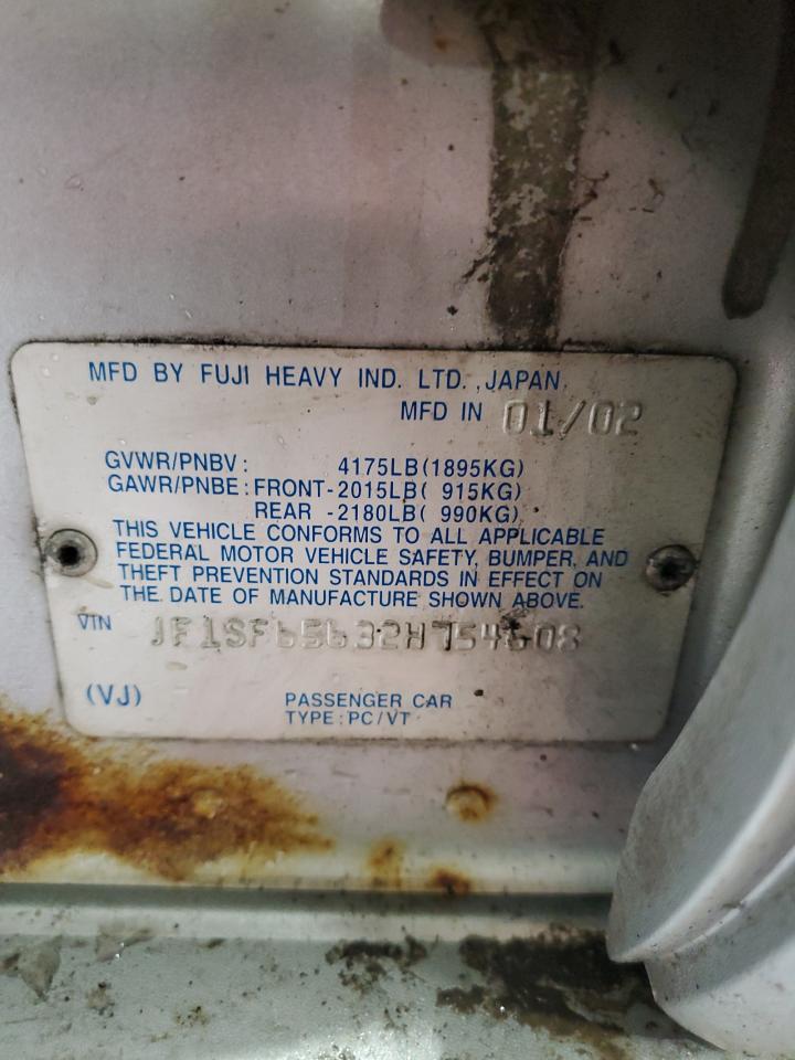 2002 Subaru Forester VIN JF1SF65632H754608 Copart auction photo, all over damage thumbnail 13