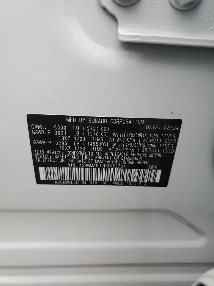 2024 Subaru Ascent VIN 4S4WMAED9R3453704 Copart auction photo, front end / rejected repair damage thumbnail 14