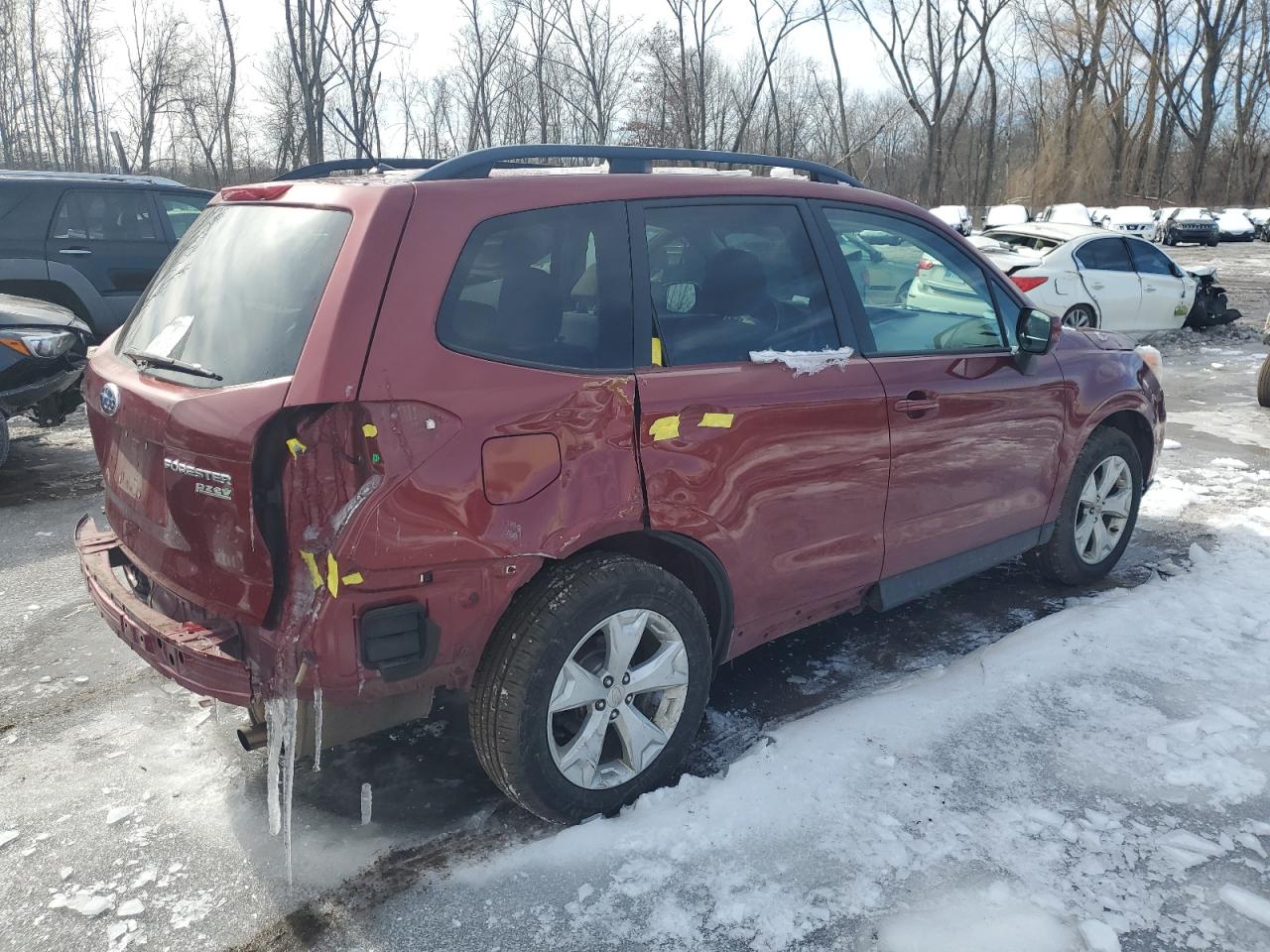 2015 Subaru Forester VIN JF2SJADC2FH496866 Copart auction photo, side / rear end damage thumbnail 3