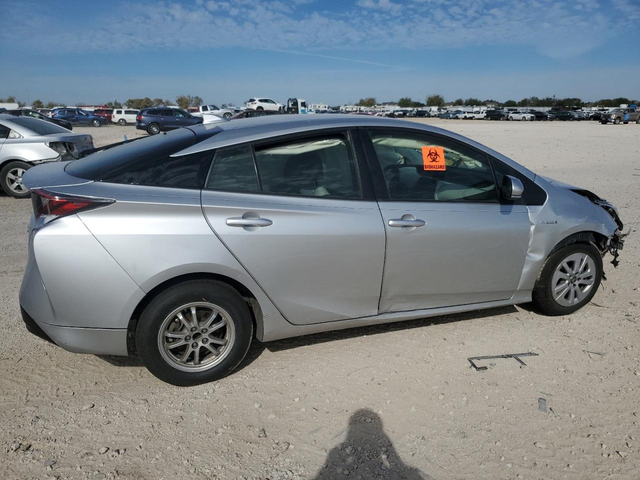 2016 Toyota Prius VIN JTDKBRFU0G3022414 Copart auction photo, front end / side damage thumbnail 3