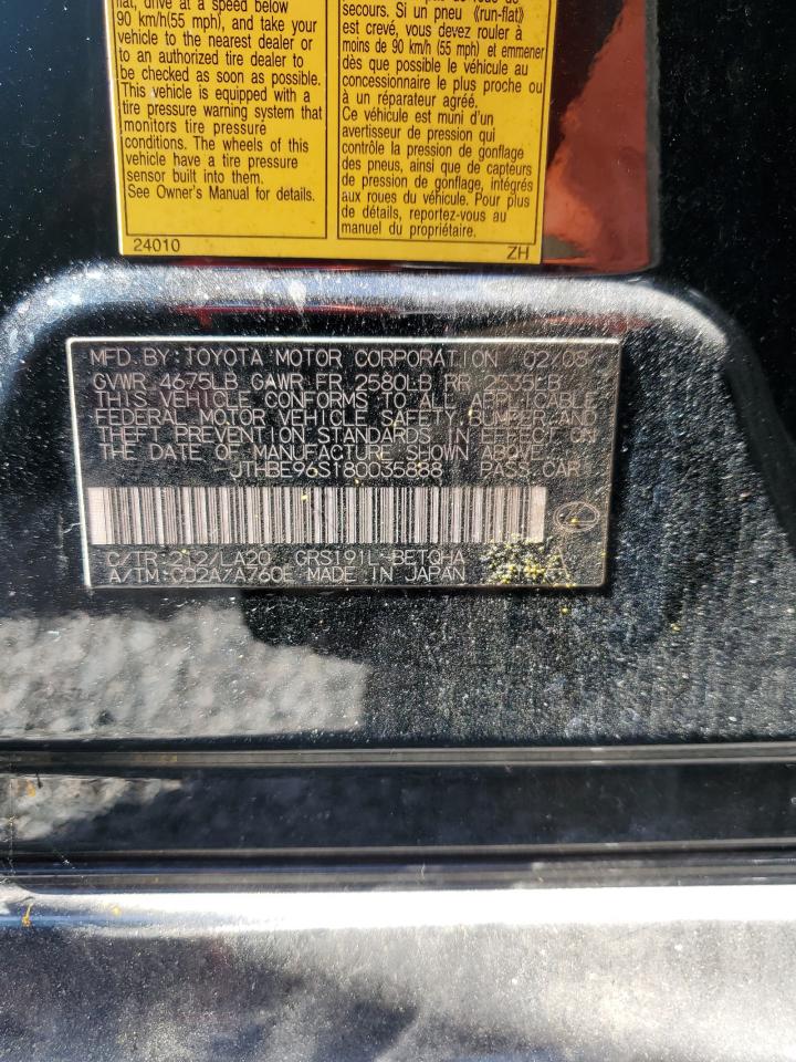 2008 Lexus GS VIN JTHBE96S180035888 Copart auction photo, front end / side damage thumbnail 12