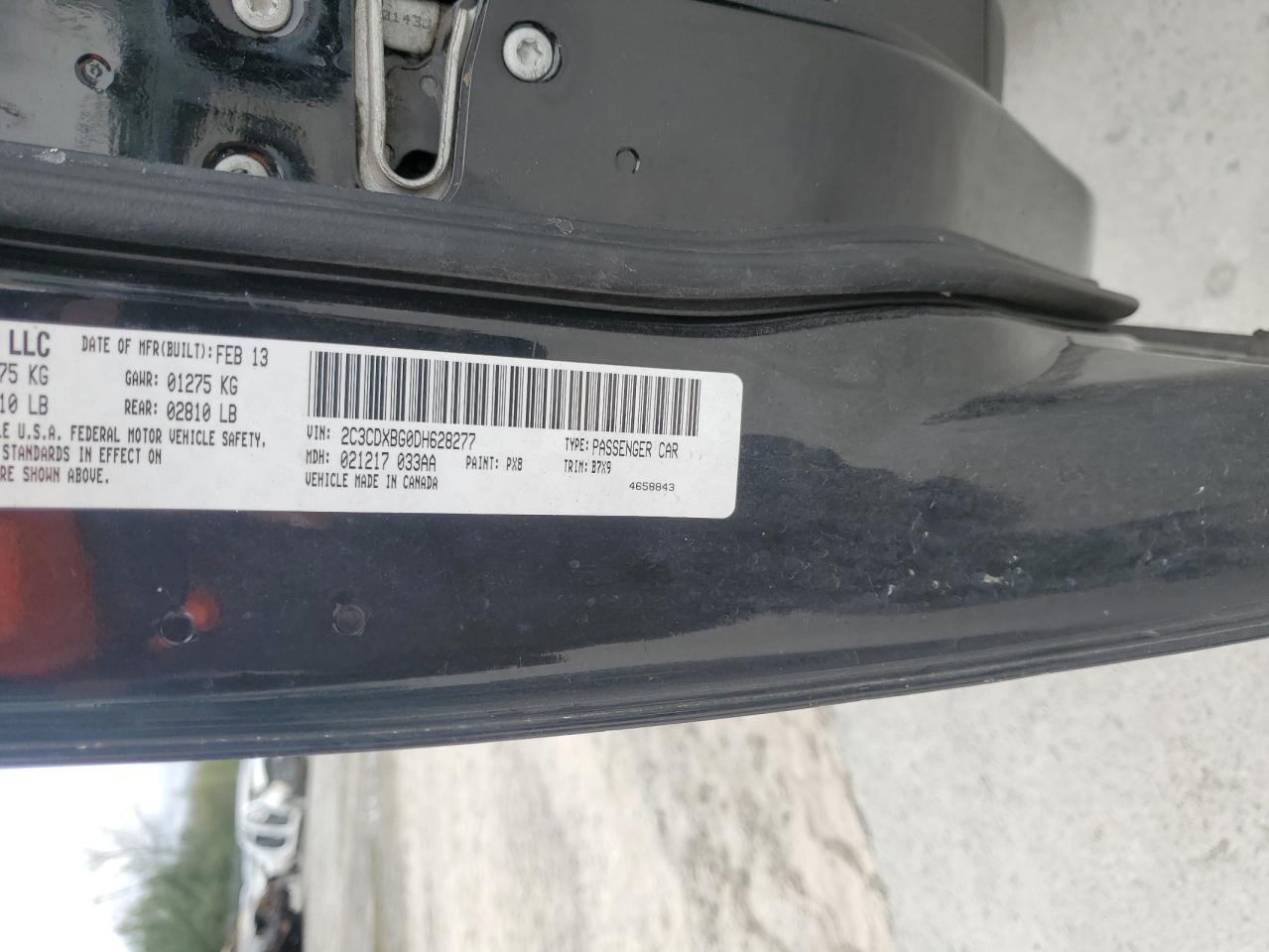 2013 Dodge Charger VIN 2C3CDXBG0DH628277 Copart auction photo, front end damage thumbnail 14