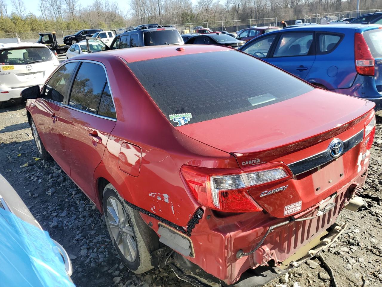 2012 Toyota Camry VIN 4T1BD1FK6CU017230 Copart auction photo, front end / rear end damage thumbnail 2