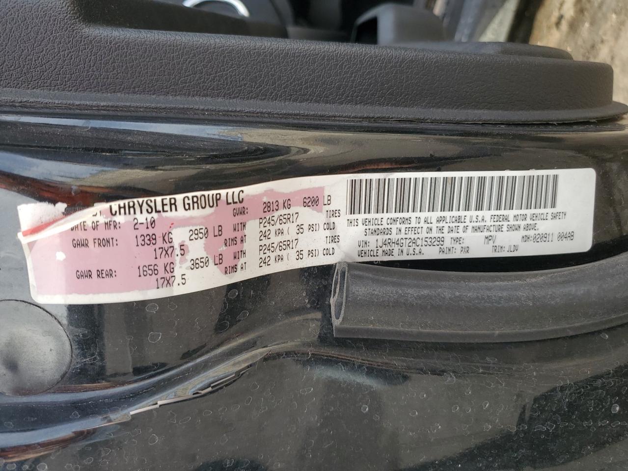 2010 Jeep Commander VIN 1J4RH4GT2AC153299 Copart auction photo, all over / undercarriage damage thumbnail 15