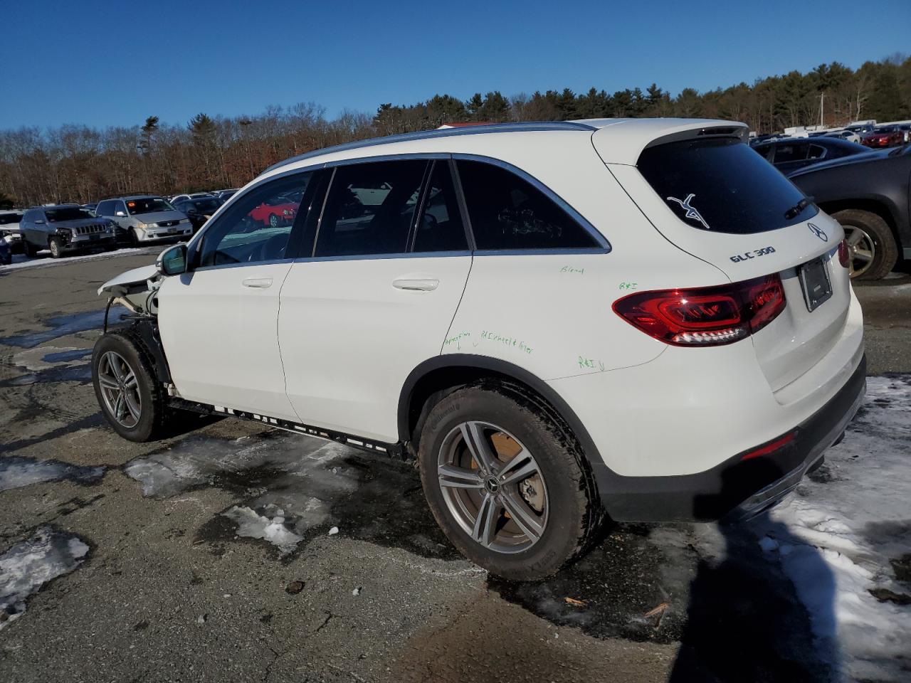 2020 Mercedes-Benz GLC VIN W1N0G8EB7LF831610 Copart auction photo, front end / side damage thumbnail 2