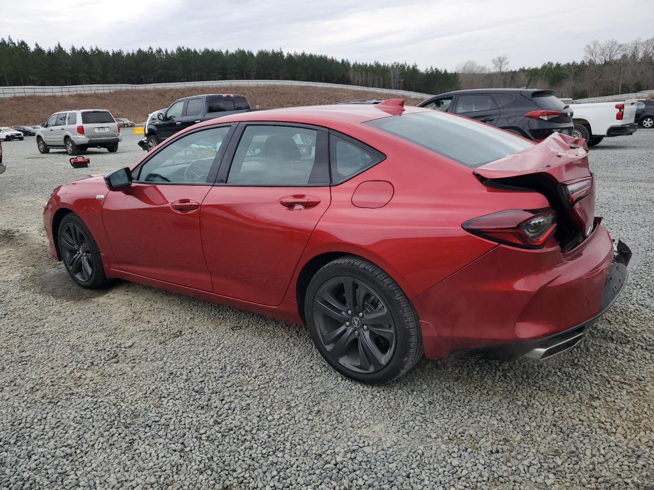 2022 Acura TLX VIN 19UUB6F57NA003367 Copart auction photo, rear end damage thumbnail 2