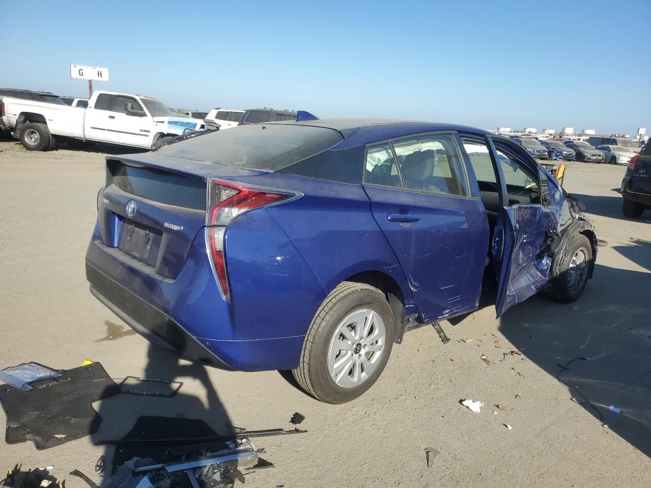 2016 Toyota Prius VIN JTDKBRFUXG3528185 Copart auction photo, all over damage thumbnail 3